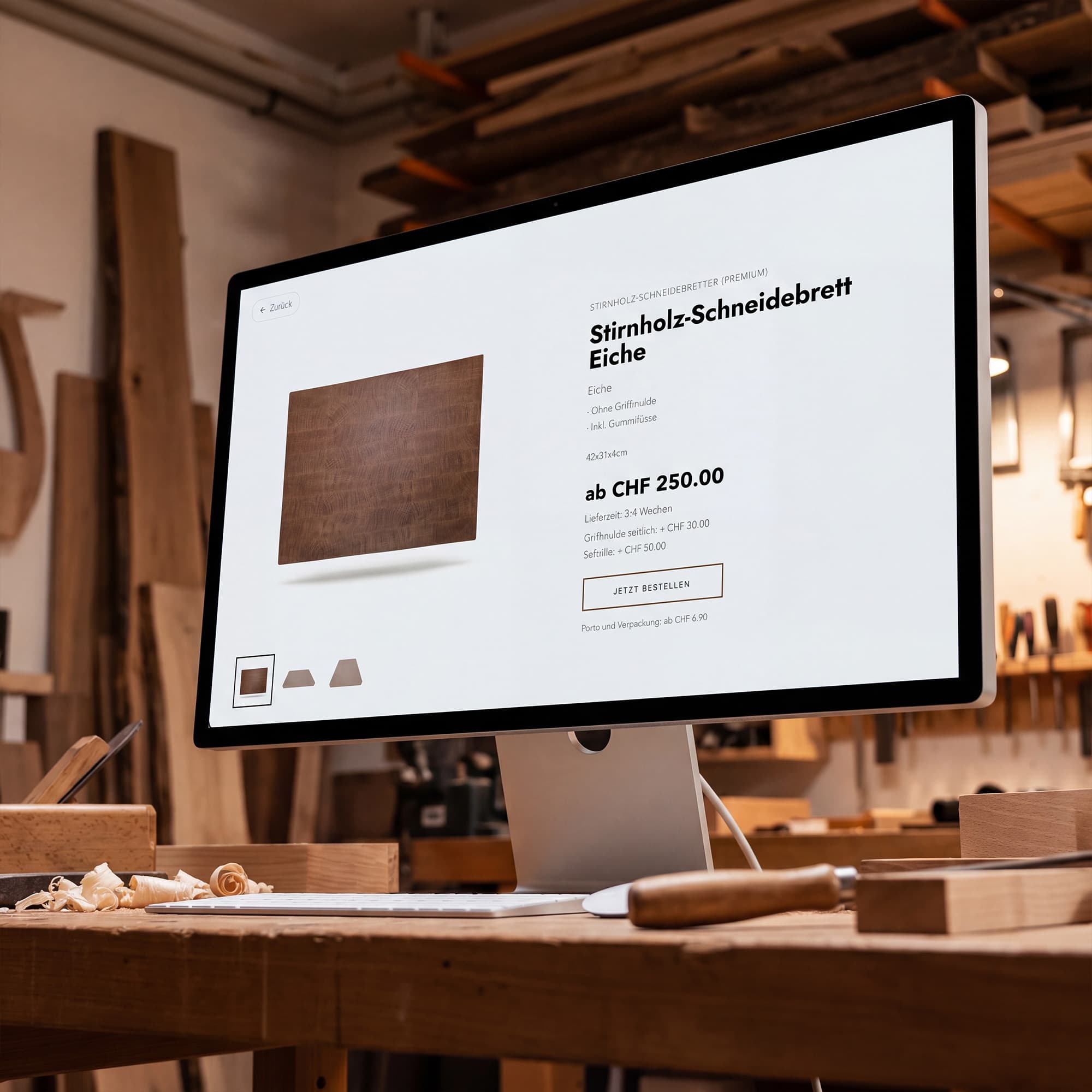 Holzmanufaktur Eichenberger – Webdesign Ansicht 2