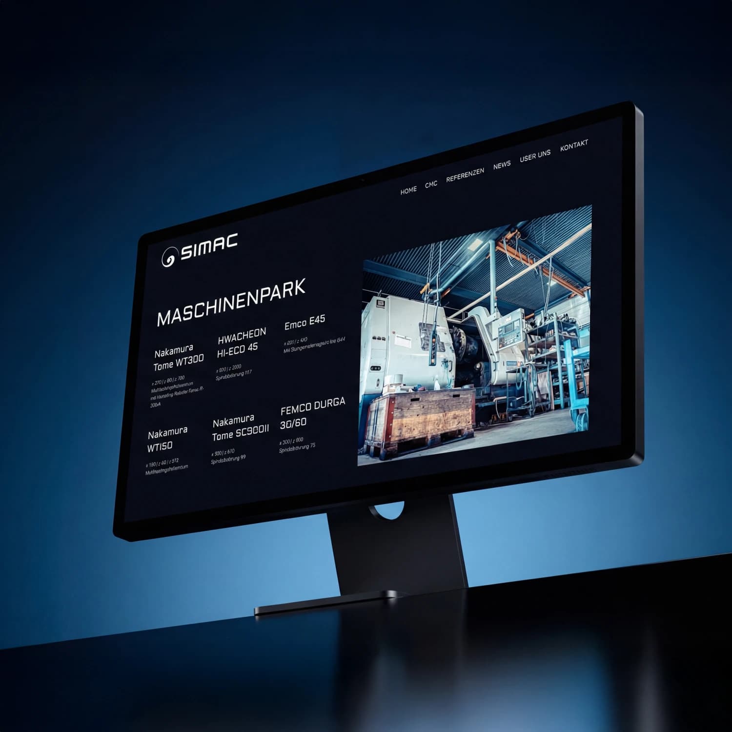 Simac AG – Webdesign Ansicht 1