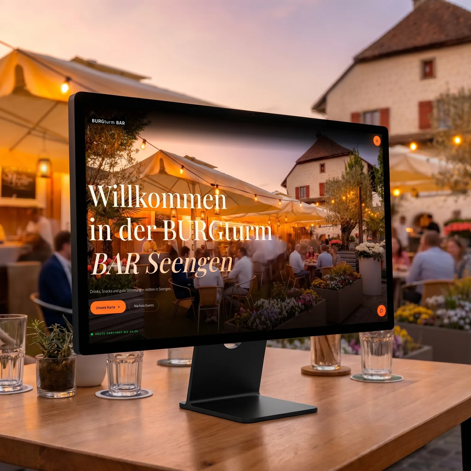 Webdesign-Projekt Burgturm Bar Seengen von Vlix